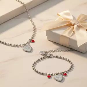 실버 티러브 선물 각인 목걸이 팔찌 펜던트 세트 미아방지 은 925실버