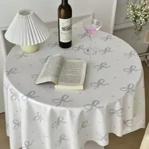 (퍼플리본 150 x 150 cm) 빈티지 식탁 테이블보/예쁜/테이불/식탁포/커버/홈카페/탁자보/테이블/장식보