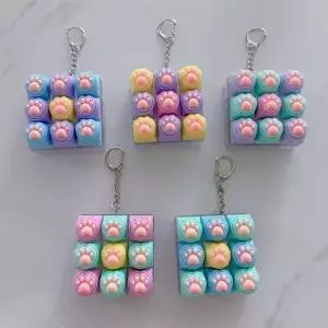 고양이 키보드 딸깍이 키캡 키링 피젯토이 장난감 9구