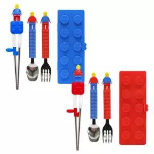 옥스포드 블럭 수저포크젓가락 스텐케이스3종세트 레고 구디백 수저세트