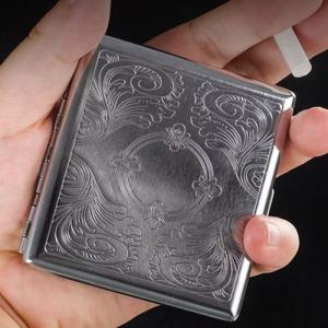 [호환] 독특한 금속 담배 케이스 레트로 스탬프 휴대용 포켓 팩 16/20 박스 남자 흡