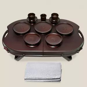 국내산 휴대용 제기세트 16P 목기느낌 제수용품 제기상 가방겸용 명절 성묘 제사용