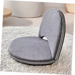 좌식의자 접이식 등받이 각도조절 쿠션 방석 거실 바닥 명상 독서 게임 회색 패브릭 휴대용 컴팩트