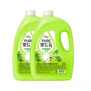 퓨어 뽀드득 주방세제 솔잎향 3L, 2개