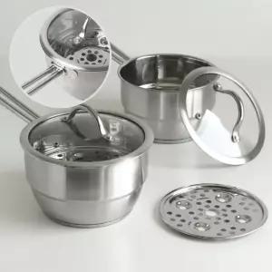 스텐 편수 찜기 이유식 라면 소량 자취 인덕션 찜판 냄비 찜통