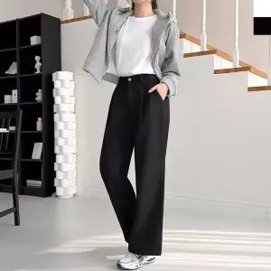 2JMM WSF2010 여자 소프트 기모 핀턱 와이드 코튼팬츠