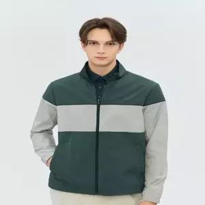 헤지스 골프 26SS [ONLINE EXCLUSIVE] 그린 남성 컬러배색 로고 포인트 점퍼 HUJU6B901E3