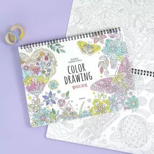 8000 스프링 컬러드로잉 (중급/컬러링/어르신/색칠공부/색칠하기/드로잉/성인/컬러링북/놀이/캐릭터/유치원