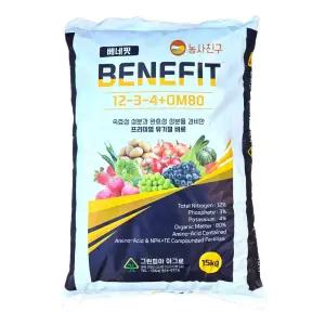 아미노박 베네핏 15kg 아미노산 유기질 비료 토양개량제 연작 염류 해소 부숙 퇴비 고추 감자 오이 배추
