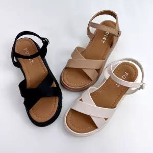 슈즈플랜 2404 엑스 스트랩 샌들 3color여름 플랫슬리퍼 패션 여성 여성스 스샌들