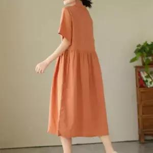 여성 여름 린넨 롱 원피스 셔츠 루즈핏 빅사이즈 카라