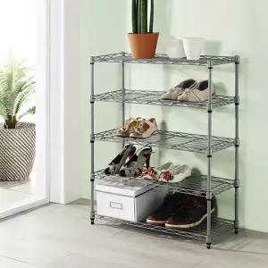 5단 조립식 메탈 철제 좁은 현관 아파트 간이 신발장 정리대 수납장