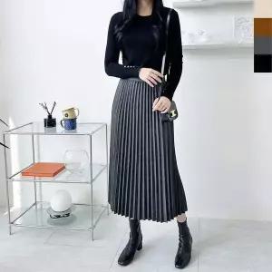 KYI EN56RJ18 SH8939 맥시 플리츠 주름 롱스커트