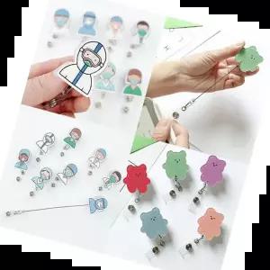 테이프걸이 키밍 다용도 릴홀더 사원증 학생증 명찰 열쇠고리