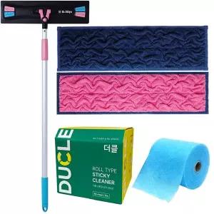 닥터에클린 밀대 청소기 + 더클 점착 청소포 본품 리필 +윙클 극세사 걸레 2종 집들이 선물세트