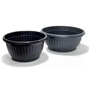 포트모아 플라스틱 은성 낮은 원형 분재 화분 대형 5호 6호