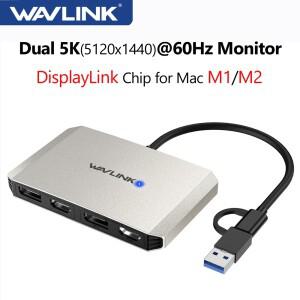 WAVLINK USB 3.0/USB C-DisplayPort/HDMI 디스플레이 어댑터 Mac M1 M2 Windows DisplayLink DL6950 칩용