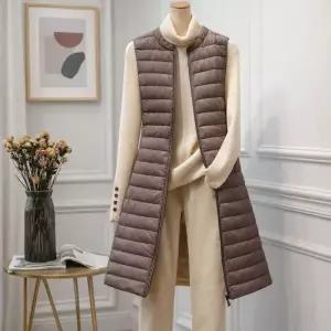 여성 경량 롱패딩 조끼 겨울 레이어드 패딩 베스트