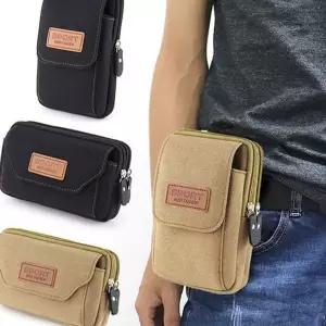남성 힙색 아웃도어 핸드폰 작업용 남성 벨트 가방 캔버스 허리 주머니 캐주얼 등산 캠핑