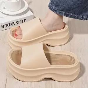 여성 키높이 슬리퍼 데일리 푹신한 플랫폼 여성 통굽 슬리퍼 여름 웨지