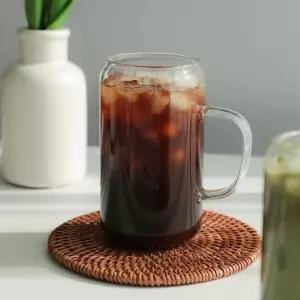 크로크 캔모양 내열 유리컵 380ml 500ml 홈카페유리컵 투명유리컵 커피잔