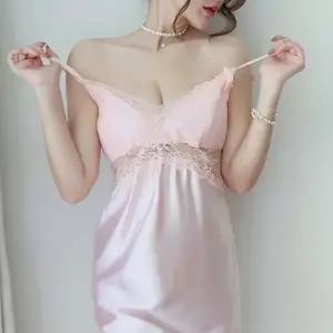 F006258_(세트)레이스 XS555831 실크슬립원피스 팬티세트 속옷