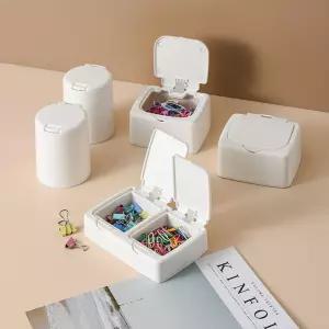 화장솜통 화장솜용기 화장솜정리 화장솜보관통 화장솜케이스 2구 원터치 수납케 보관 케이스