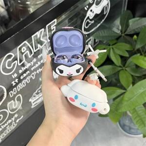 삼성 갤럭시 버즈 코어/FE/라이브/2Pro용 산리오 쿠로미 이어폰 케이스, 실리콘 무선 이어버드 보호 커버 (