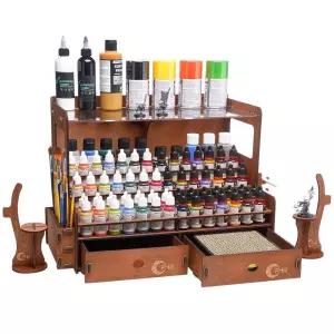 프라모델 도료 진열장 붓 보관 건조대 일체형