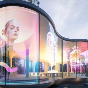 유연한 LED 스크린 투명 필름 광고 디스플레이 비디오 월