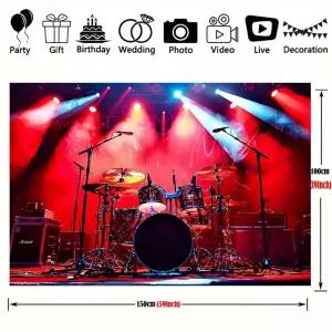 음악 무대 드럼 패브릭 포스터 가림막 가림천 벽장식 대형 태피스트리 그림 무늬 레트로 클래식