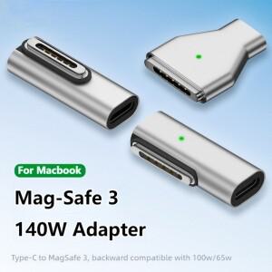 magsafe3 마그네틱 어댑터와 호환 가능 Type-C(여성) to 3 변환기 노트북용 140W USB-C (MacBook Air/Pro용