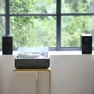 LP턴테이블 올인원 오디오 세트 블루투스 CD FM라디오 USB 스피커 분리형 이어폰단자 투명 더스트커버