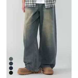 언탭트스튜디오 빈티지 라이크 린넨 와이드 데님팬츠 4Color 1984945