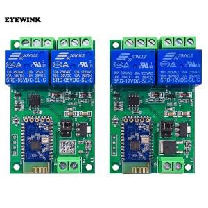 블루투스 릴레이 IOT 스마트 호환 홈 전화 앱 원격 제어 스위치 2 채널 5V 12V