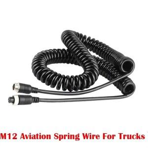 B04C항공 플러그 트럭 카메라 용 호환 스프링 와이어 후방 이미지 4핀 남성 여성 이중 차폐 연장 케이블 10