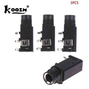 스테레오 암 소켓 커넥터 오디오 어댑터 4핀 잭 6.35mm 로트당 3개