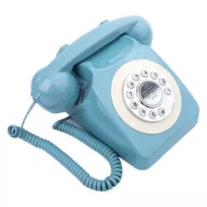 아날로그 디자인 유선 전화기 원목 다이얼 고급 회전 무소음 탁상 베이스 전화기 엔틱