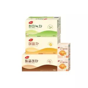 현미녹차 100T+둥굴레차 100T+메밀차 100T +호지차4Tx2개증정