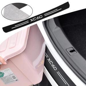 볼보 XC60 XC 60 트렁크 범퍼 가드 플레이트 스티커 액세서리 용 가죽 자동차 뒷 안티 스크래치 고무 보호