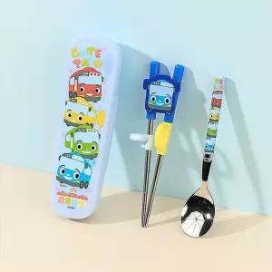 타요 교정용젓가락스푼글라이더케이스세트 어린이 유아 어린이집 유치원 수저세트 1단계 휴대용 단체선물