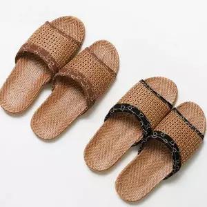 라탄 실내화 가정용 데일리 사무실 손님용 실내화 간절기 거실 슬리퍼 베란다 통기성 라탄발 오픈토 신발