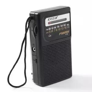 아날로그 라디오 작은 여행용 캠핑용 휴대용 라디오 AMFM 배터리 스트랩 이어폰 스피커