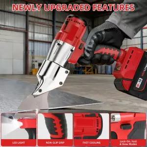 충전식 전동 함석가위 밀워키 M18 배터리용 400W 전기 가위 무선 철 스테인리스 스틸 절단 가용 메탈 다이