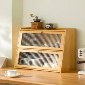 원목 찬장 미니 유리 진열장 주방 수납장 빈티지 그릇장