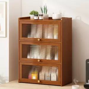 빈티지 그릇장 원목 우드 미니찬장 컵 미닫이 홈카페