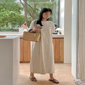 크림요거트 플라워 멜빵 원피스 (one color)
