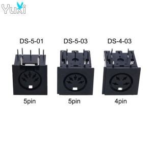 YuXi 1-5개 4핀 5핀 MIDI 터미널 소켓 PCB 패널 장착형 암 커넥터 DIN5 DS-5-01 전원 잭
