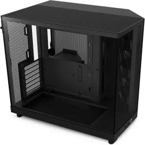 NZXT H6 플로우 CC-H61FB-01 컴팩트 듀얼 챔버 미드 타워 공기 흐름 케이스 유리 패널 고성능 120mm 팬 3개