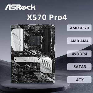 ASRock X570 PRO4 메인보드는 3600X 5600G 5700X 5700x3D 5800X3D CPU, 4xDDR4 4066 MHz, M.2, HDMI, PCIe